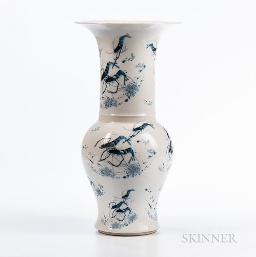 Blue and White Yenyen   Vase