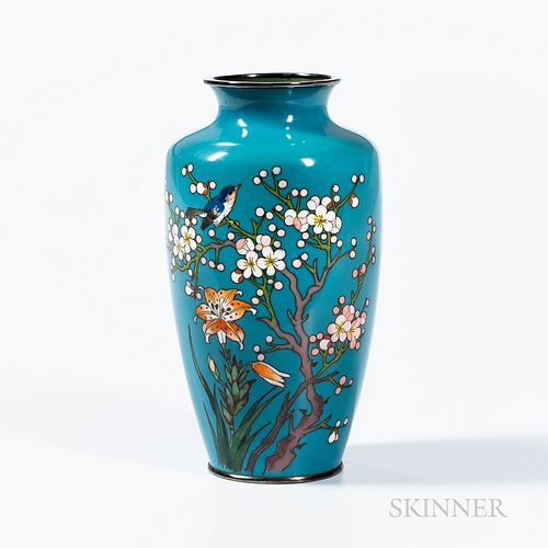 Light Blue Cloisonné Vase