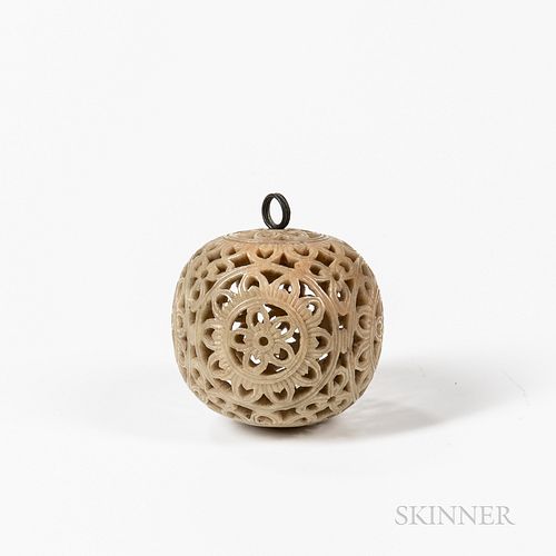 Openwork Stone Carving of a Pomander Ball