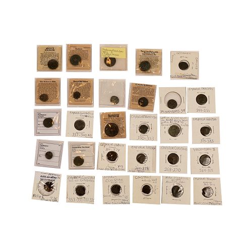 Lot of 27 assorted Ancient Greek and Roman bronze coins. 