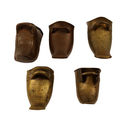 Lot of 5 Spanish colonial bronze stirrups circa 1500-1700 AD. 