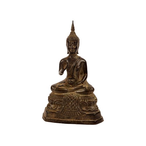 Antique Asian Thai Seated Bronze Buddha probably 19th century.