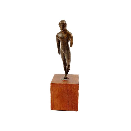Roman Style Bronze Figure of Naked Athlete. 