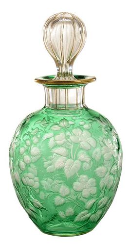 Fine Libbey Emerald Engraved to Clear