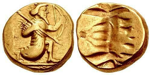 Seleukos.Satraps of Babylon, circa 328-311 BC. AV gold Double Daric