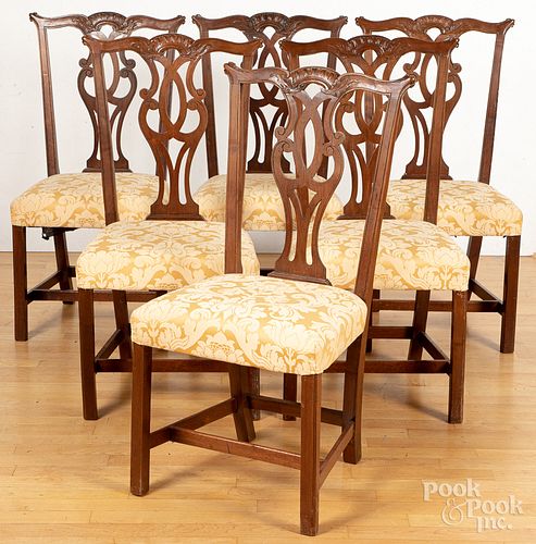 Set of six George III mahogany dining chairs