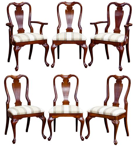 Queen Anne Mahogany Upholstered Chair Assortment