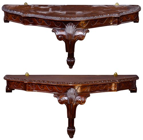 Mahogany Demilune Wall Mounted Console Tables