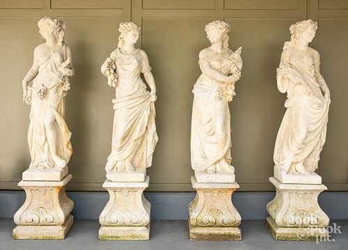 Set of four garden statues of the four seasons