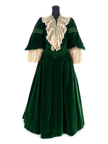 Worth Labeled Silk Velvet and Lace Jacket, c.1905