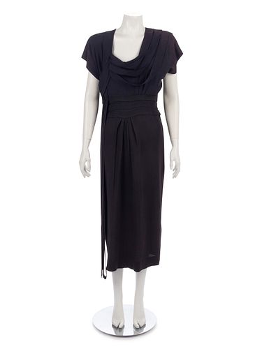 Black Crepe Evening Dress, Attributed to Adrian, 1940s