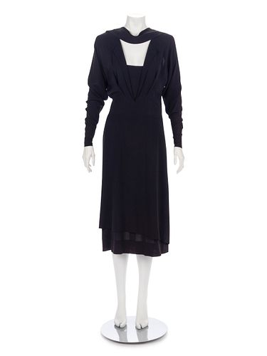 Adrian Black Dress, 1940-50s