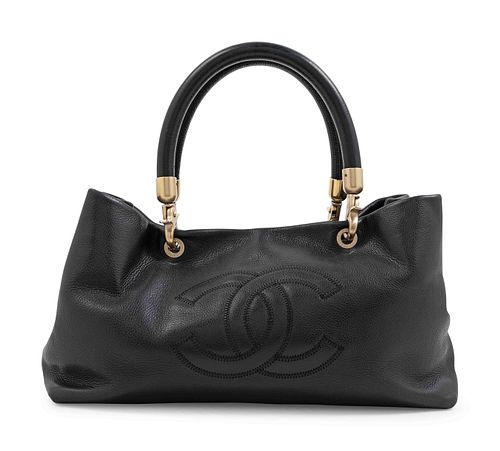 Chanel Black Leather CC Handbag, 2003-04