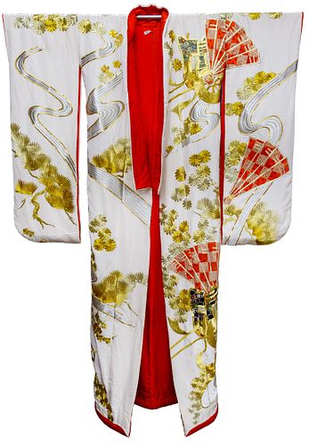 Japanese Hayashi Silk Embroidered Kimono