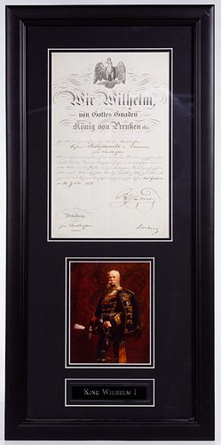 King Wilhelm I (Germany) Signed Manuscript Document