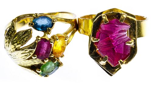 18k Gold and Gemstone Rings
