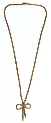 18k Gold Bow Tie Necklace