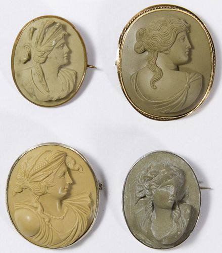Carved Lava Cameo Pin Assortment