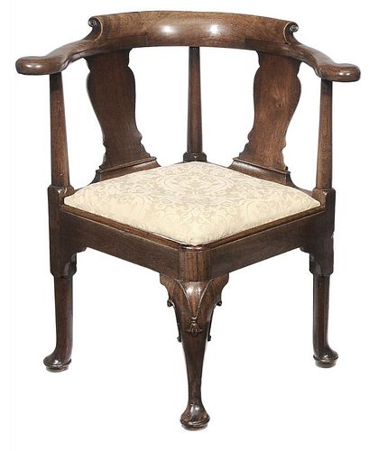 Queen Anne Mahogany Corner Chair