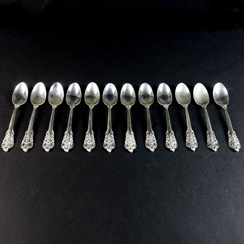 (12) Wallace "Grand Baroque" Sterling Teaspoons