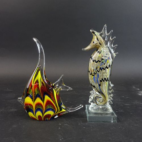 Two (2) Mid Century Murano Art Glass Figurines