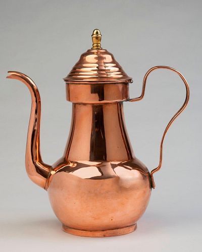Flemish Copper Coffee Pot, Circa 1840.