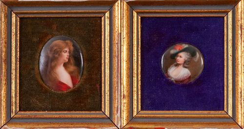 Two Victorian Miniature Oval Portraits.