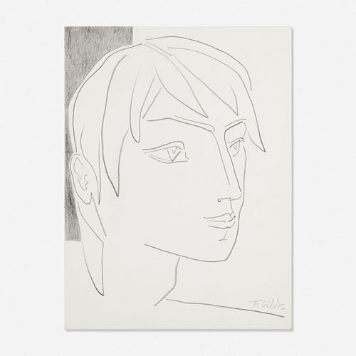 Françoise Gilot, Untitled (young man with tousled hair)