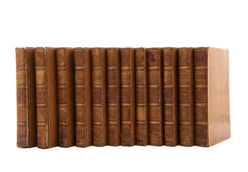 Gibbon, Edward. The History of the Decline and Fall of the Roman Empire. London, 1813. Tomos I - XII. Piezas: 12.