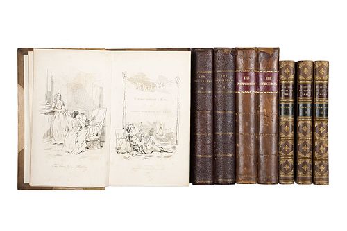 Thackeray, William Makepeace. Vanity Fair / The Newcomes / The Virginians / History of Henry Esmond. London, 1849 - 1859. Piezas: 8.