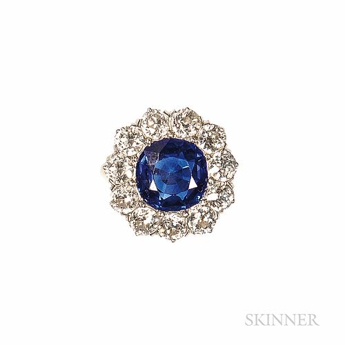 Antique Sapphire and Diamond Ring