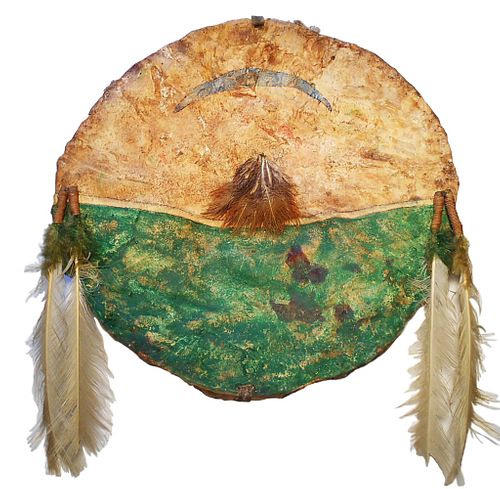 Southern Cheyenne Polychrome Parfleche Shield 1870