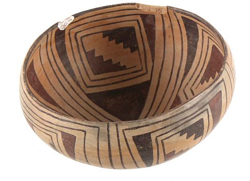 Acoma Pueblo Polychromal Pottery Bowl c. 1890