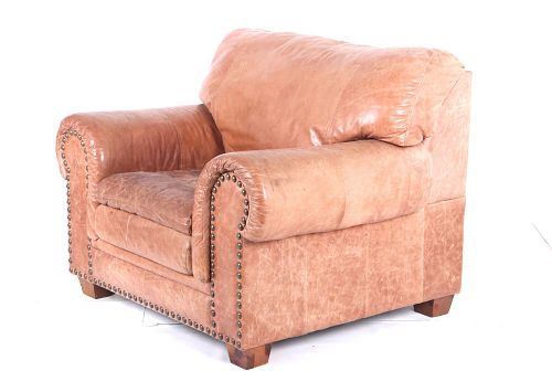 Genuine Leather Oversized Arm Chair