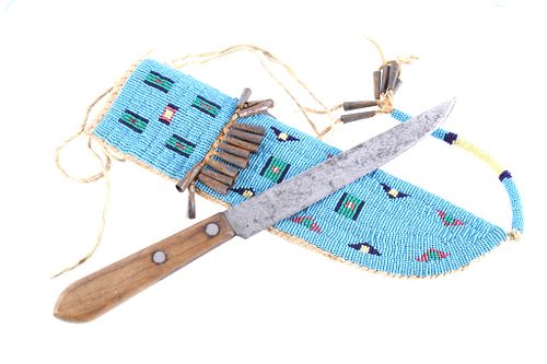 Sioux Beaded Sheath & Russell Green River Knife