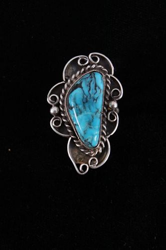 Navajo Sterling Silver & Morenci Turquoise Ring