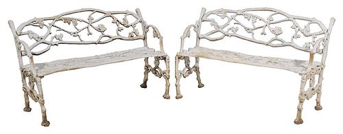 Pair Rustic Cast Iron Branch-Form