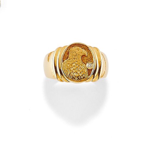 DAMIANI - A 18K yellow gold and diamond ring, Damiani