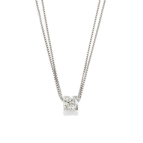 A 18K white gold and diamond pendant