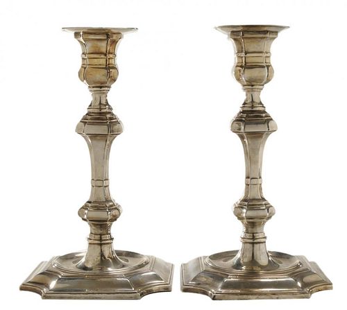 Pair Silver-Plated Candlesticks