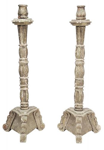 Monumental Pair Carved and Gilded