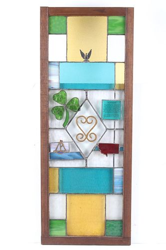 The Shamrock Framed Stained Glass Window