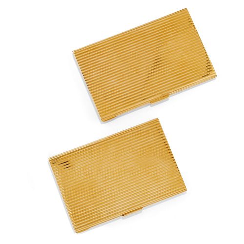 Two 18K yellow gold cigarette cases