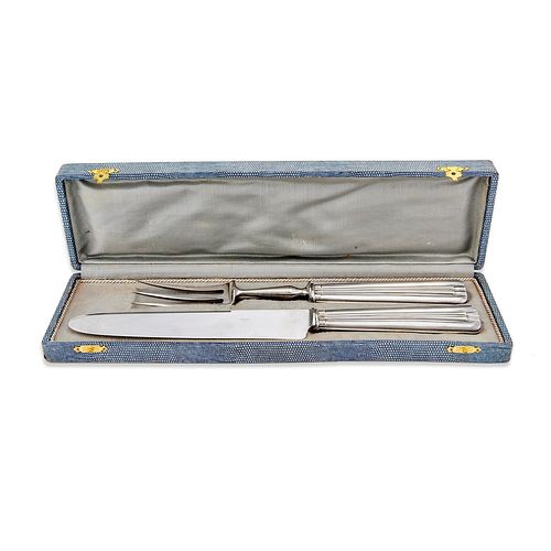 A silver cultlery service, France 20th Century, with box
