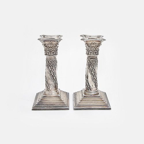 Two candlesticks, England 20th Century