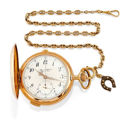 National Watch Co. - A 18K yellow gold pocket watch, National Watch Co., (the necklace is not original)