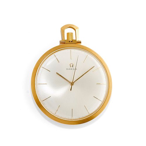 Omega - A 18K yellow gold pocket watch, Omega, with box and warranty