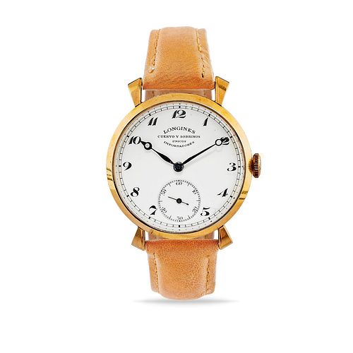 Longines - A 18K yellow gold wristwatch, Longines Cuervo Y Sobrinos, defects