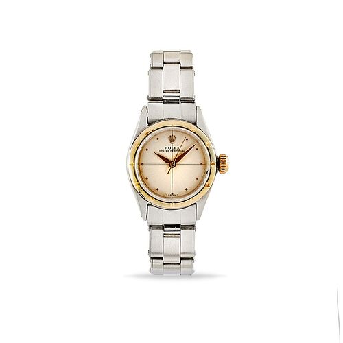 Rolex - A stainless steel and gold lady's wristwatch, Rolex Oyster Perpetual, ref. 6621