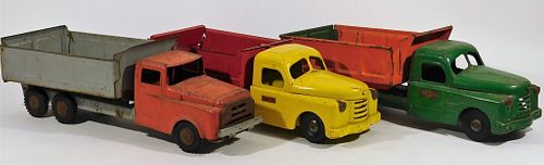 3PC Antique Structo Pressed Steel Truck Group